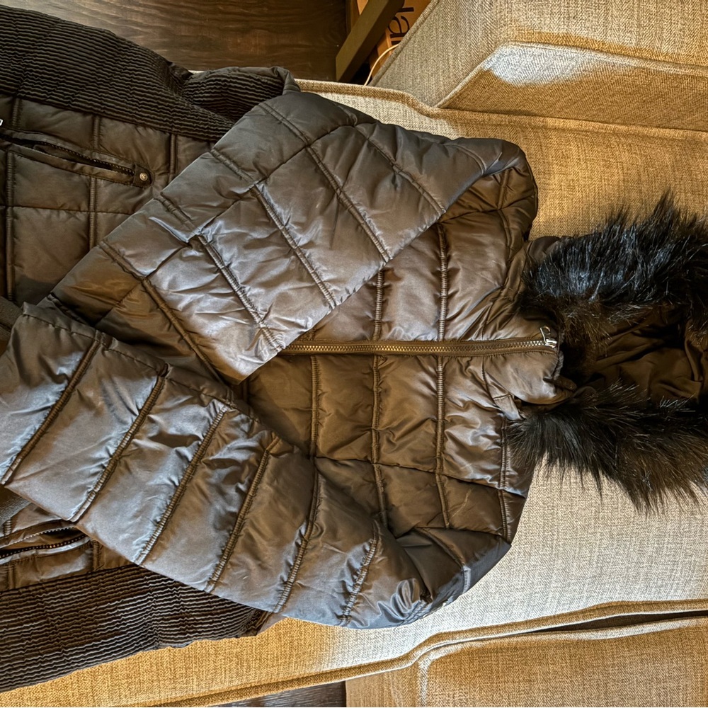 Nautica Black Jacket with Faux Fur Trim